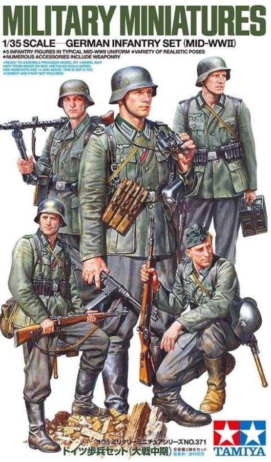 Tamiya 1:35 35371 German Infantry Mid-WWII Set Plastic Modelbouwpakket