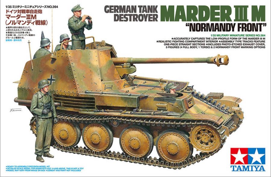 Tamiya German Tank Destroyer Marder III M 'Normandy Front' + Ammo by Mig lijm