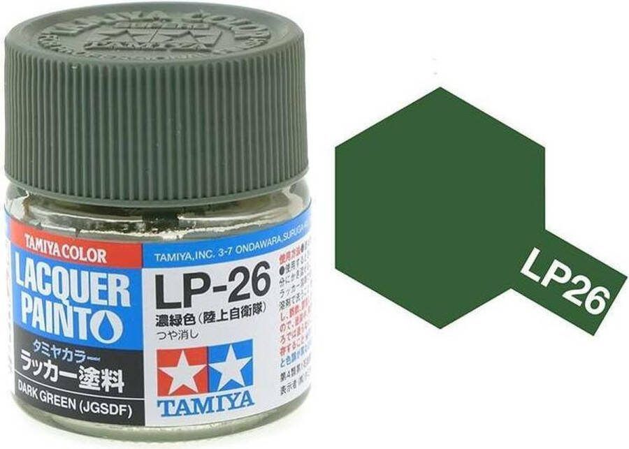 Tamiya LP-26 JGSDF Dark Green Matt Lacquer Paint 10ml Verf potje