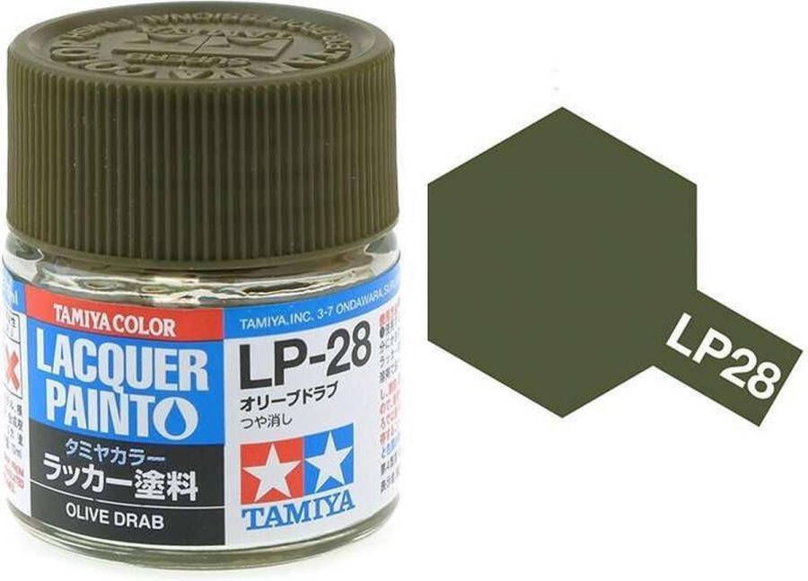 Tamiya LP-28 Olive Drab 1 Matt Lacquer Paint 10ml Verf potje