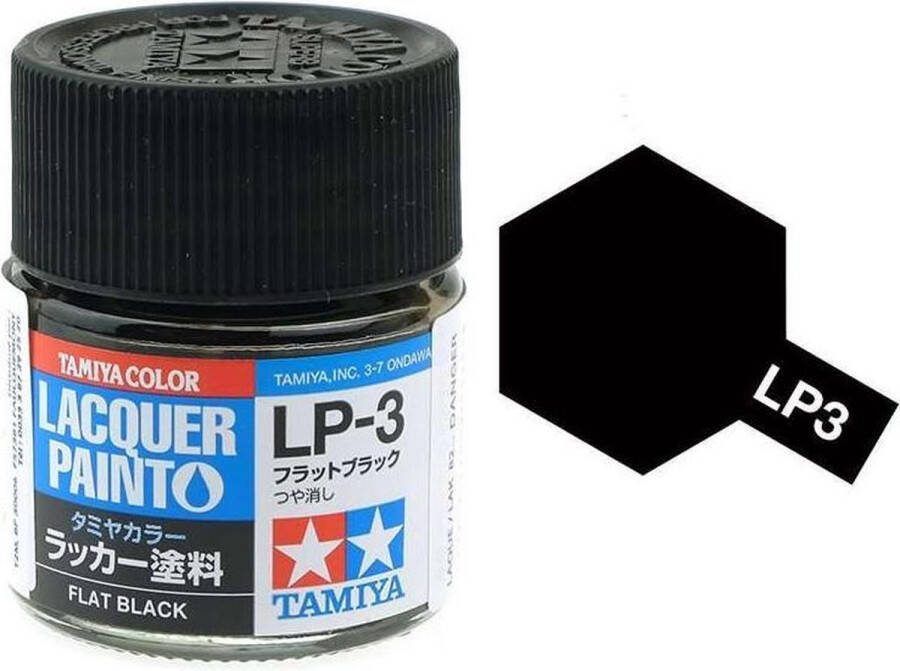 Tamiya LP-3 Black Matt Lacquer Paint 10ml Verf potje