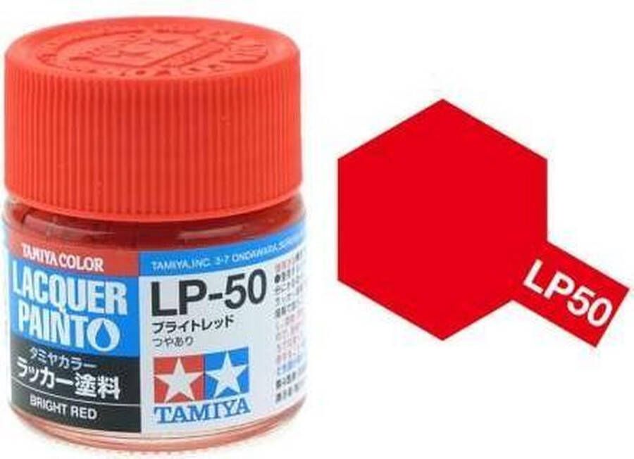 Tamiya LP-50 Bright Red Gloss Lacquer Paint 10ml Verf potje