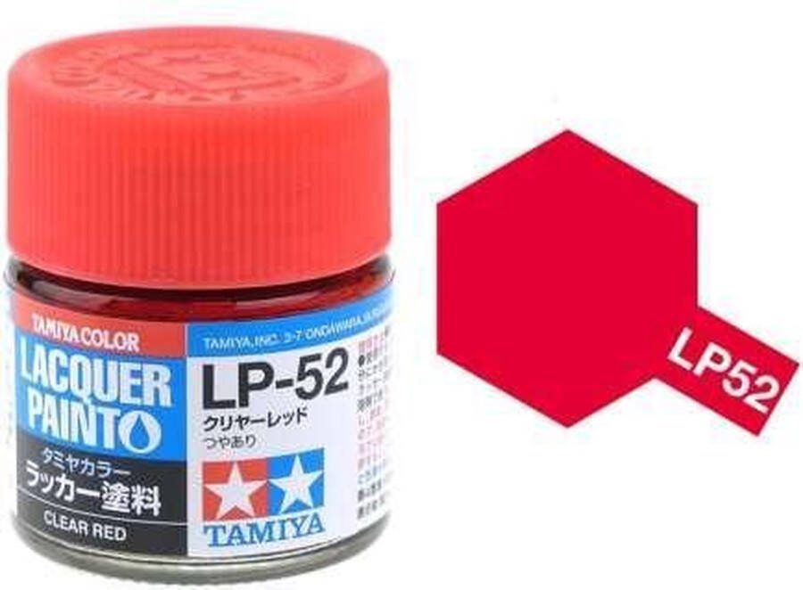 Tamiya LP-52 Red Clear Gloss Lacquer Paint 10ml Verf potje