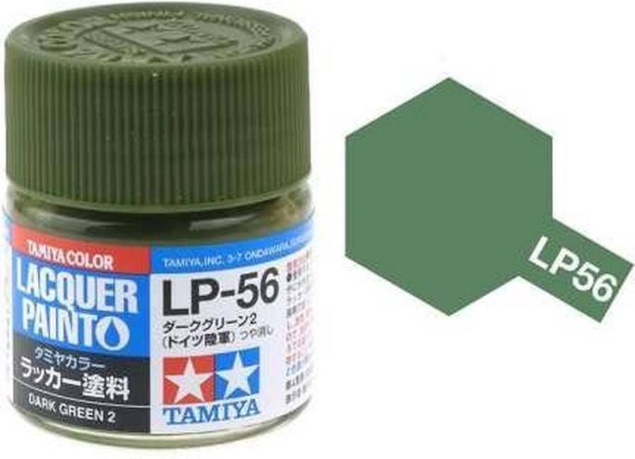 Tamiya LP-56 Dark Green 2 Matt Lacquer Paint 10ml Verf potje