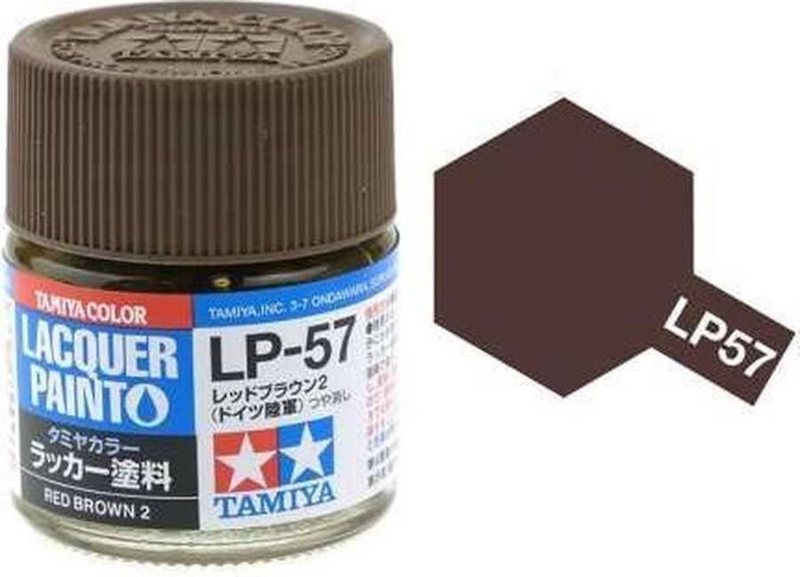 Tamiya LP-57 Red Brown 2 Matt Lacquer Paint 10ml Verf potje