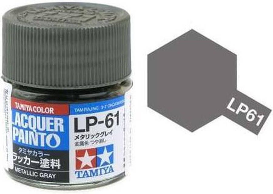 Tamiya LP-61 Grey Metallic Matt Lacquer Paint 10ml Verf potje