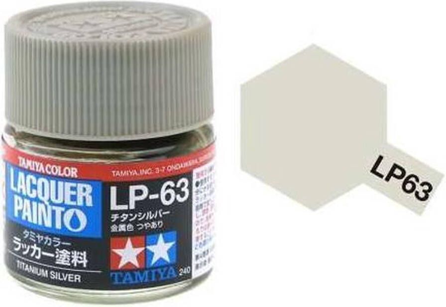 Tamiya LP-63 Titanium Silver Gloss Lacquer Paint 10ml Verf potje