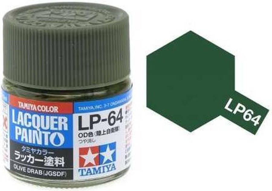 Tamiya LP-64 Olive Drab JGSDF Matt Lacquer Paint 10ml Verf potje