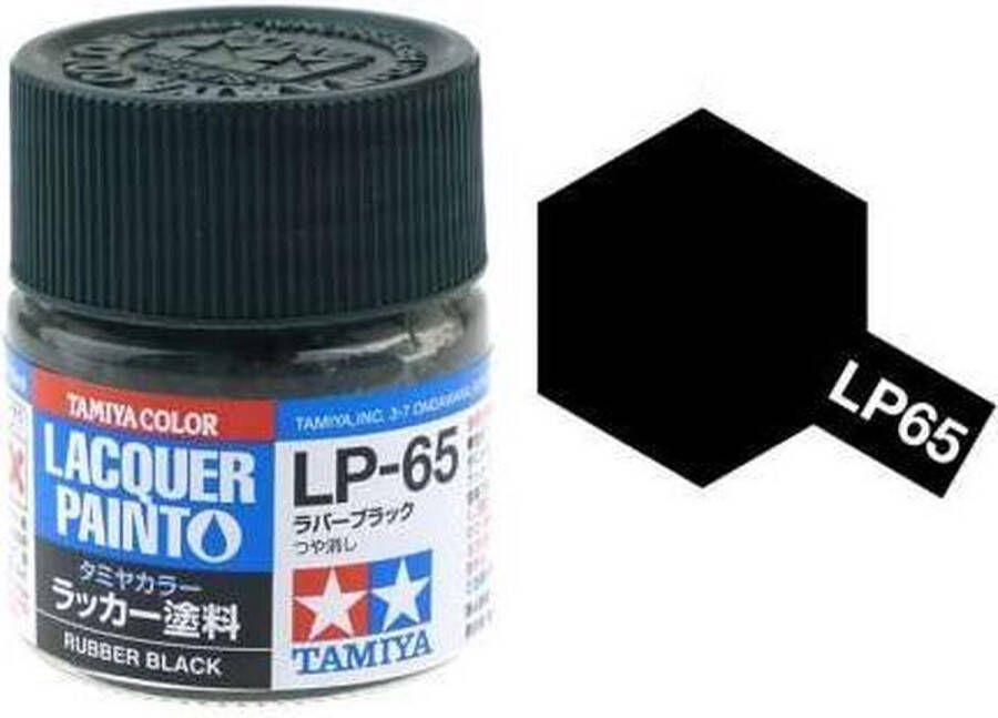 Tamiya LP-65 Rubber Black Matt Lacquer Paint 10ml Verf potje