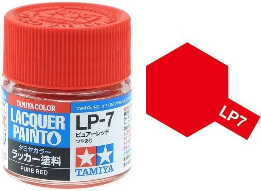 Tamiya LP-7 Pure Red Gloss Lacquer Paint 10ml Verf potje