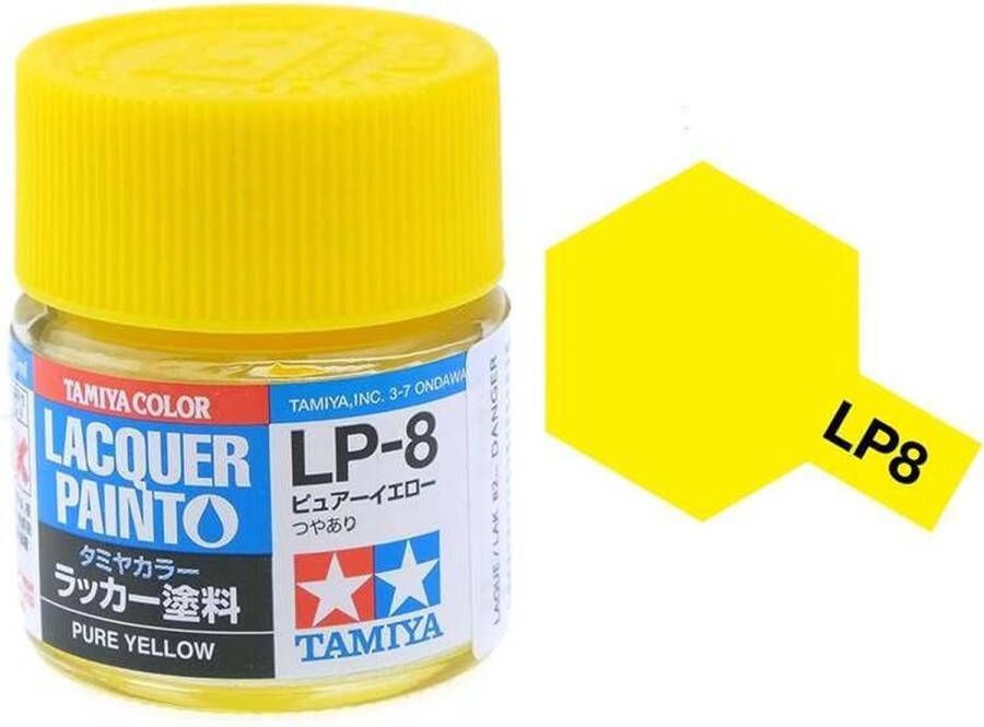 Tamiya LP-8 Yellow Gloss Lacquer Paint 10ml Verf potje