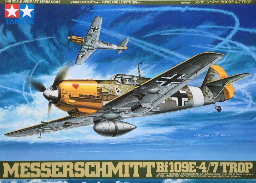 Tamiya Messerschmitt Bf 109 E-4 7 Trop + Ammo by Mig lijm