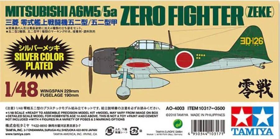 Tamiya Mitsubishi A6M5 5a Zero Fighter (Zeke) Silver Color Plated + Ammo by Mig lijm