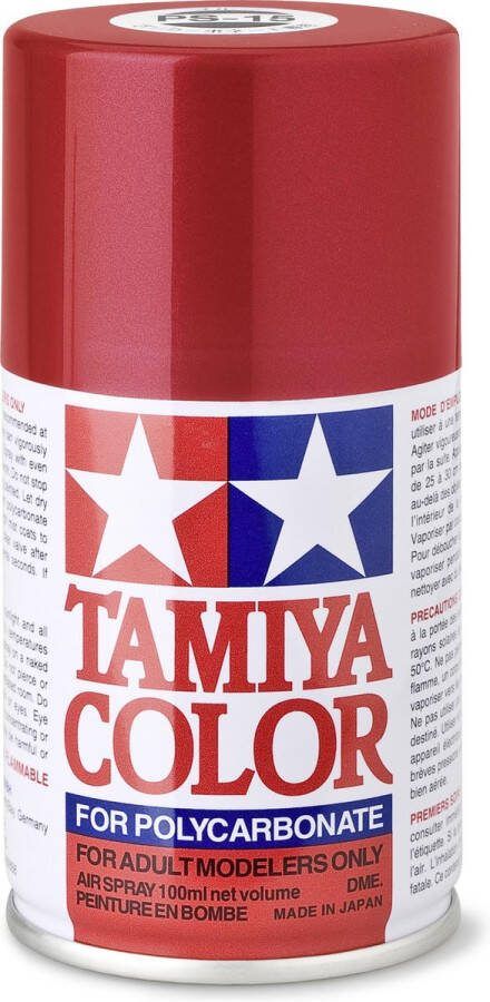 Tamiya PS-15 Metallic Rood voor Lexaan Polycarbonaat Glanzend Acryl Spray 100ml Verf spuitbus