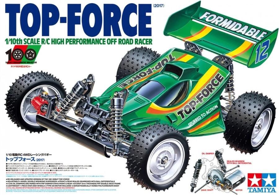 Tamiya 1:10 47350 RC Top Force 2017 4WD RC Plastic Modelbouwpakket