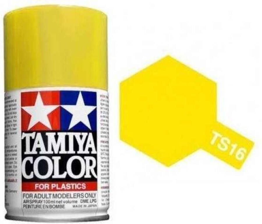 Tamiya TS-16 Yellow Gloss Acryl Spray 100ml Verf spuitbus