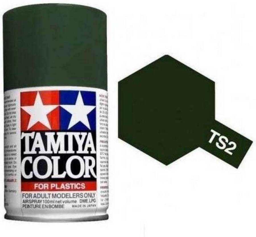 Tamiya TS-2 Dark Green Matt Acryl Spray 100ml Verf spuitbus