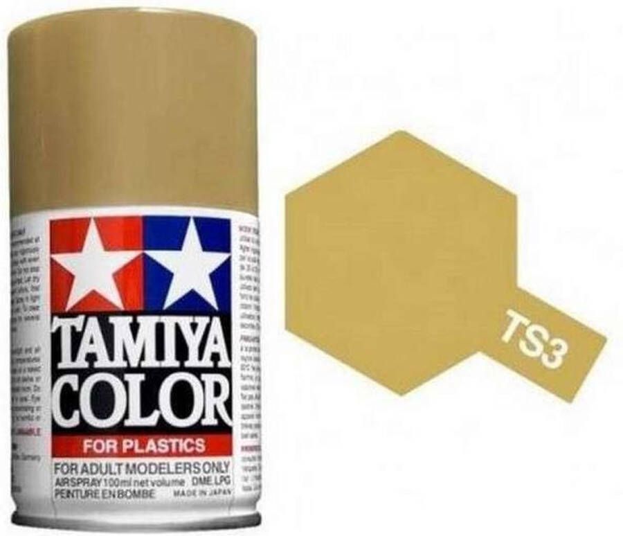 Tamiya TS-3 Dark Yellow Matt Acryl Spray 100ml Verf spuitbus