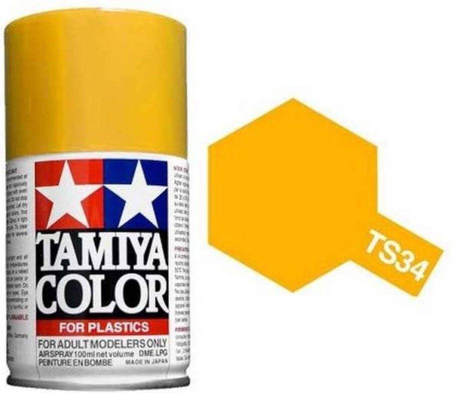 Tamiya TS-34 Camel Yellow Gloss Acryl Spray 100ml Verf spuitbus