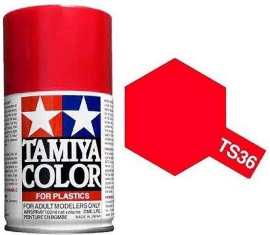 Tamiya TS-36 Fluorescent Red Gloss Acryl Spray 100ml Verf spuitbus