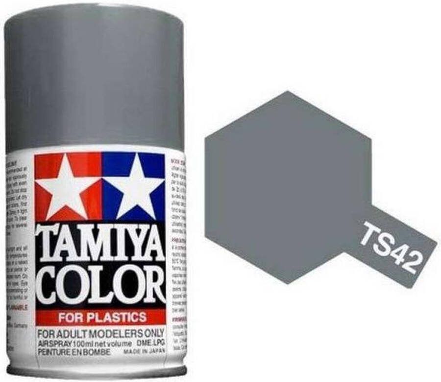 Tamiya TS-42 Light Gun Metal Satin Acryl Spray 100ml Verf spuitbus