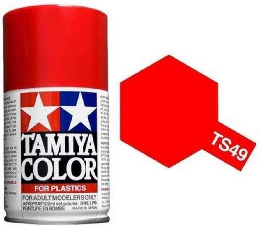 Tamiya TS-49 Bright Red Gloss Acryl Spray 100ml Verf spuitbus