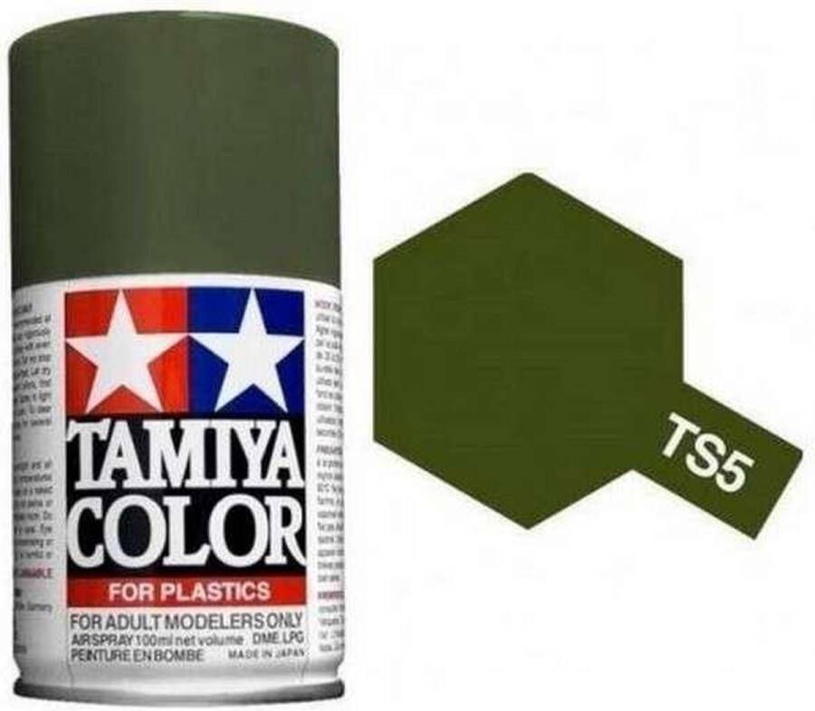 Tamiya TS-5 Olive Drab 1 Matt Acryl Spray 100ml Verf spuitbus