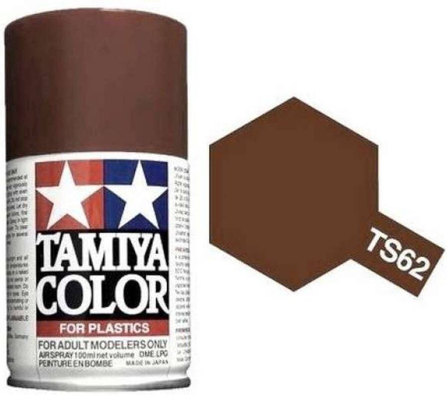 Tamiya TS-62 NATO Brown Matt Acryl Spray 100ml Verf spuitbus