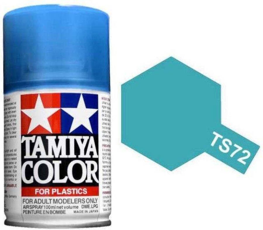 Tamiya TS-72 Clear Blue Transparent Gloss Acryl Spray 100ml Verf spuitbus