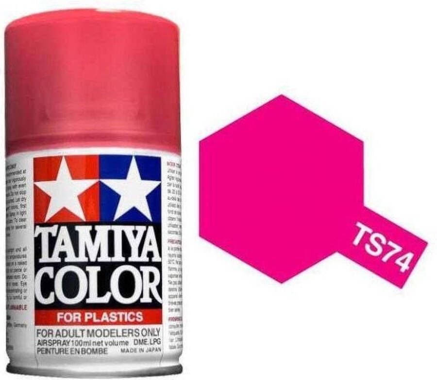 Tamiya TS-74 Clear Red Transparent Gloss Acryl Spray 100ml Verf spuitbus