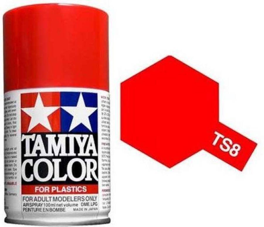 Tamiya TS-8 Italian Red Gloss Acryl Spray 100ml Verf spuitbus