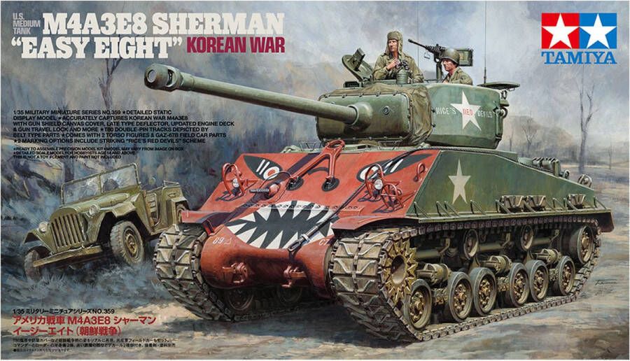 Tamiya U.S. Medium Tank M4A3E8 Sherman Easy Eight Korean War + Ammo by Mig lijm