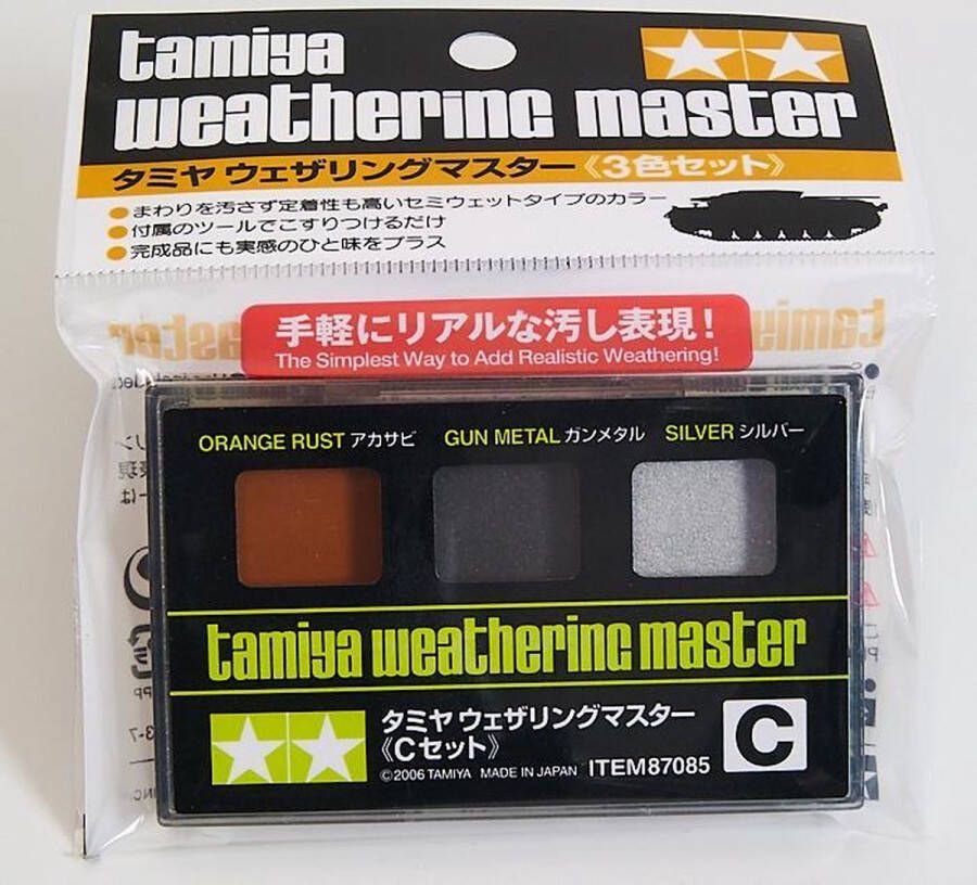 Tamiya Weathering Master incl. applicator C Set Orange Rust Gun metal Silver [#87085]