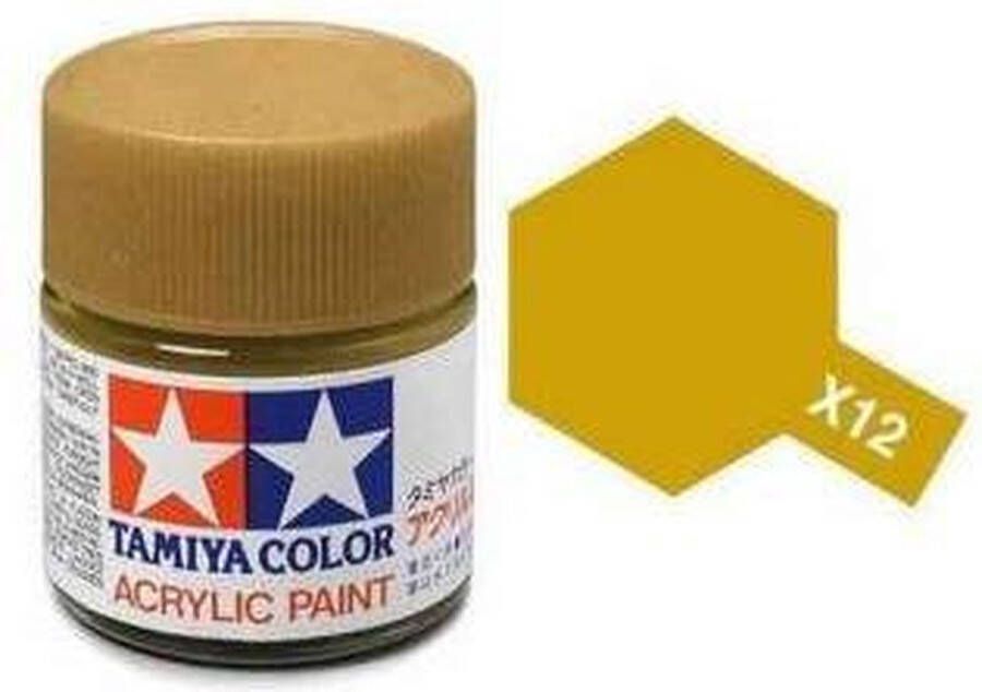 Tamiya X-12 Leaf Gold Gloss Acryl 23ml Verf potje