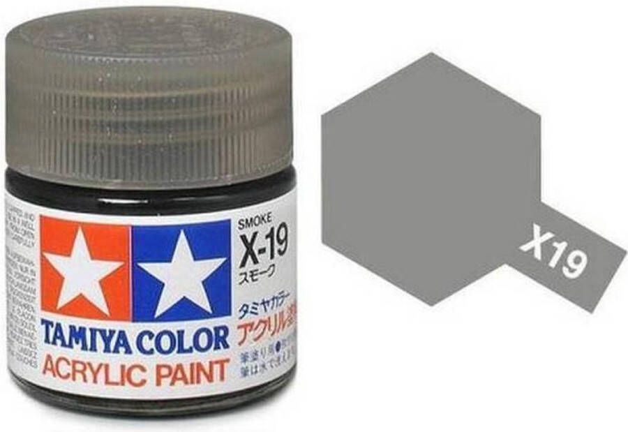 Tamiya X-19 Smoke Clear Gloss Acryl 23ml Verf potje
