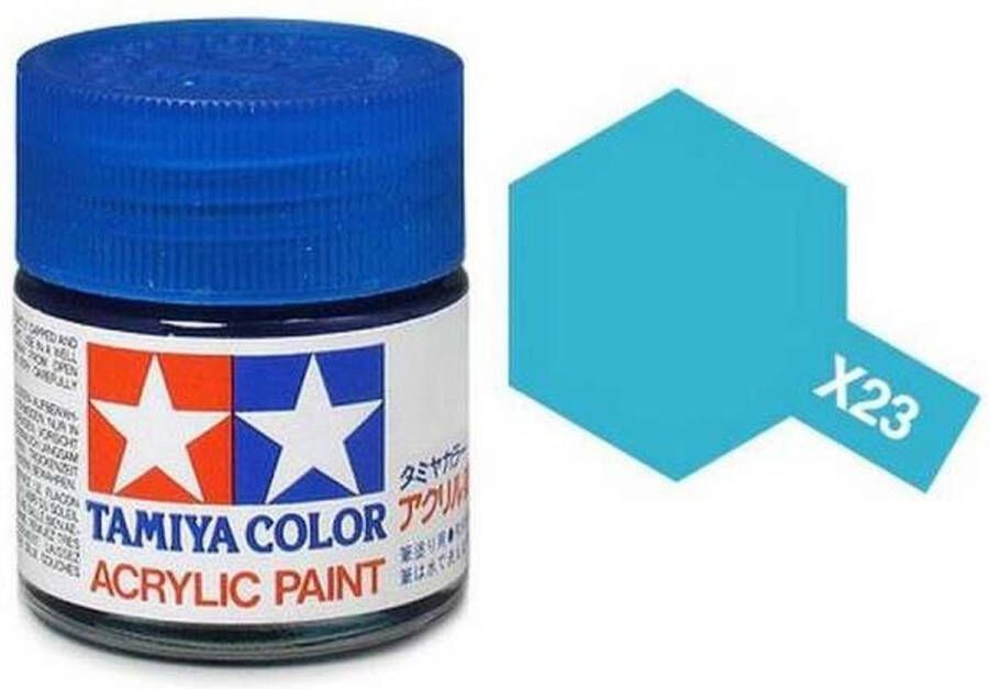 Tamiya X-23 Blue Clear Gloss Acryl 23ml Verf potje
