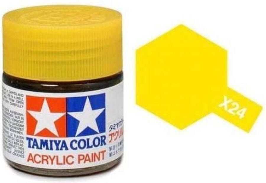 Tamiya X-24 Yellow Clear Gloss Acryl 10ml Verf potje