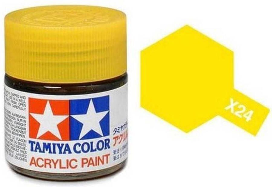 Tamiya X-24 Yellow Clear Gloss Acryl 23ml Verf potje
