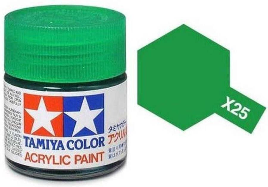 Tamiya X-25 Green Clear Gloss Acryl 23ml Verf potje