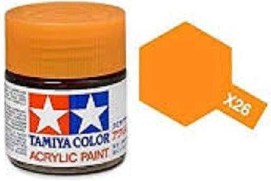 Tamiya X-26 Orange Clear Gloss Acryl 10ml Verf potje