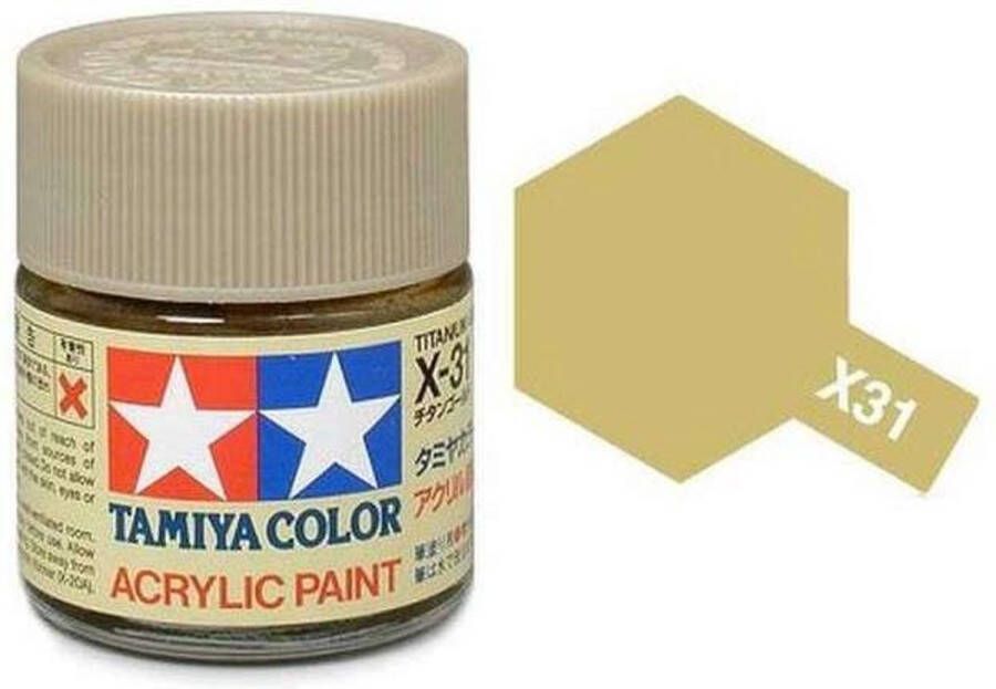 Tamiya X-31 Titanium Gold Gloss Acryl 23ml Verf potje