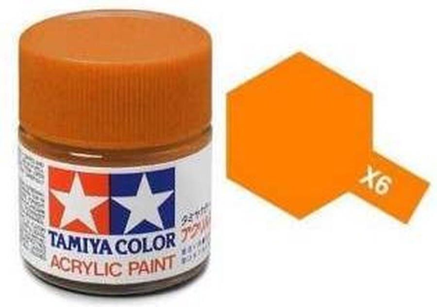 Tamiya X-6 Orange Gloss Acryl 23ml Verf potje