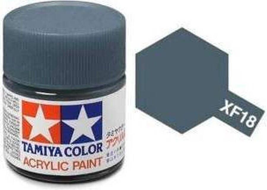Tamiya XF-18 Medium Blue Matt Acryl 23ml Verf potje