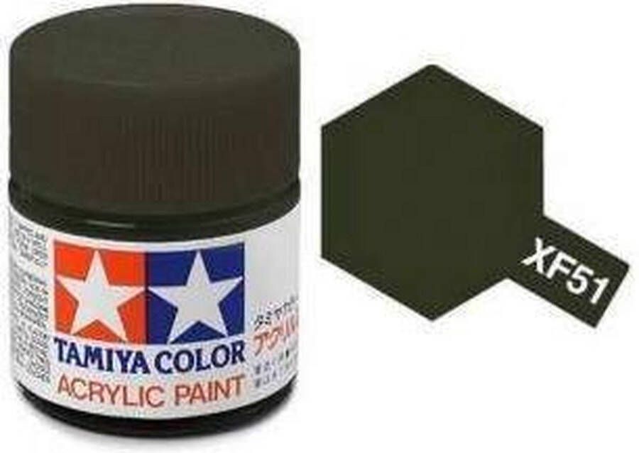 Tamiya XF-51 Khaki Drab Grey Brown Matt Acryl 23ml Verf potje