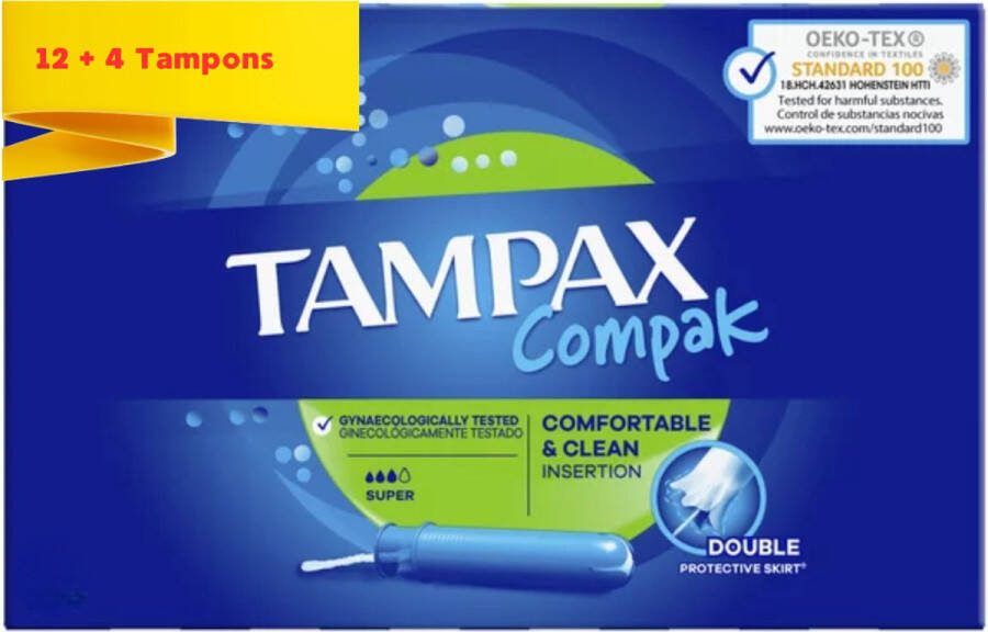 Tampax Compact Tampon Mega Pack 16 Stuks