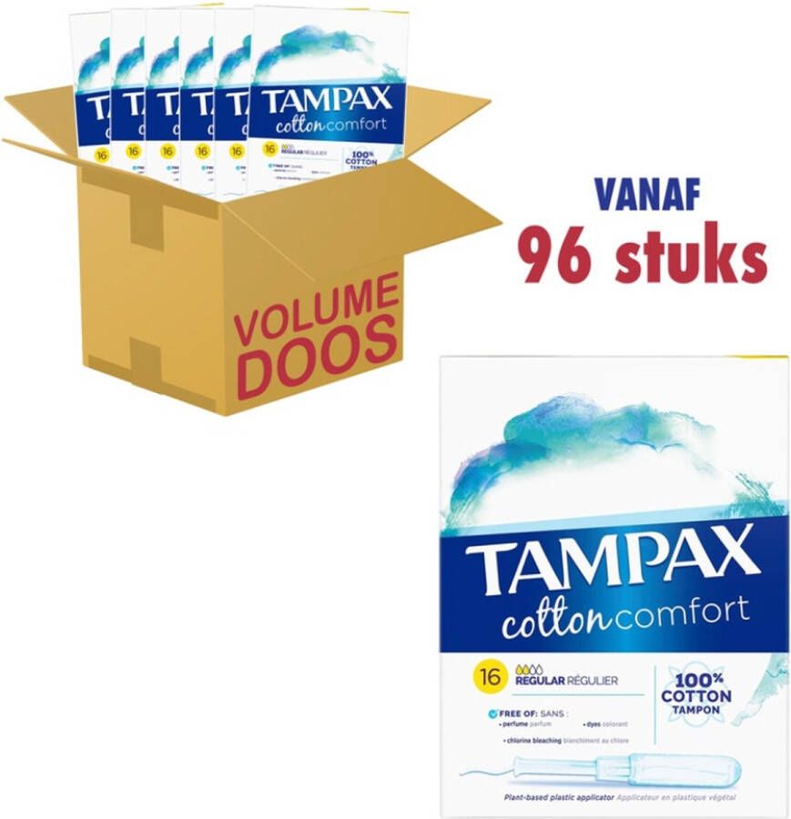 Tampax Cotton Comfort Regular 6 x 16 stuks