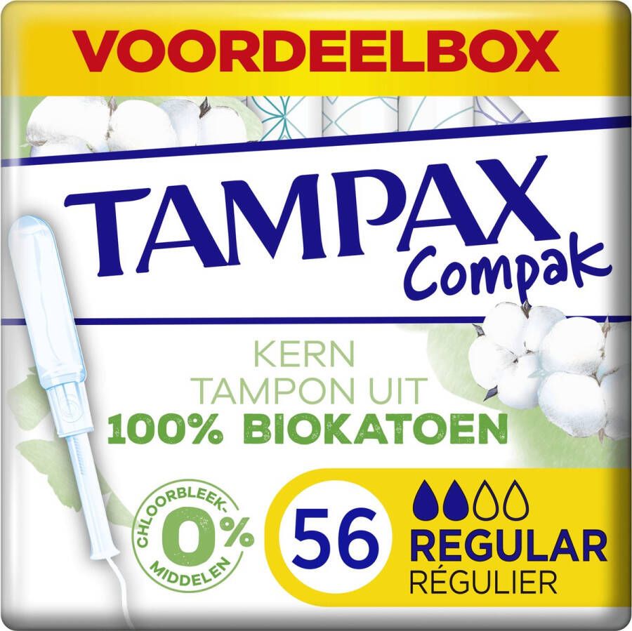 Tampax Cotton Protection Compak Regular Tampons Met Inbrenghuls 56 stuks