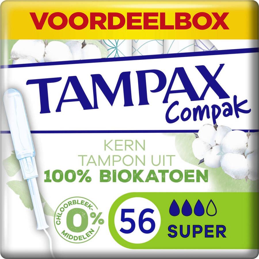 Tampax Cotton Protection Compak Super Tampons Met Inbrenghuls 56 stuks