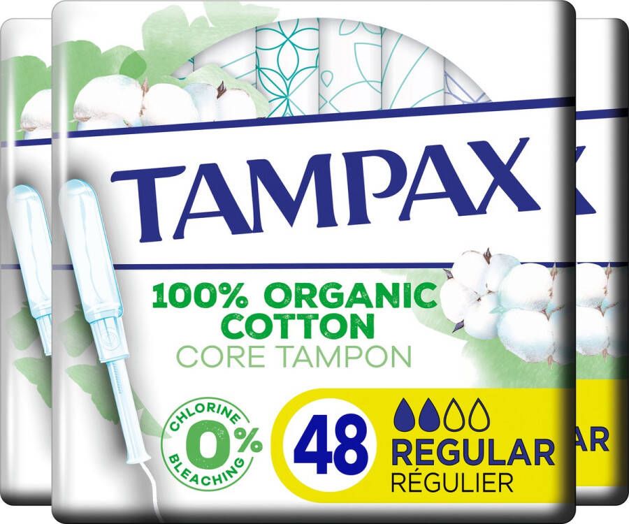 Tampax Cotton Protection Regular Met Inbrenghuls Voordeelverpakking 48 stuks