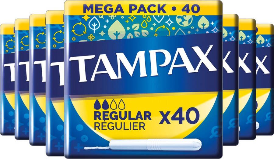 Tampax Regular Tampons Met Kartonnen Inbrenghuls Voordeelverpakking 8 x 40 Stuks